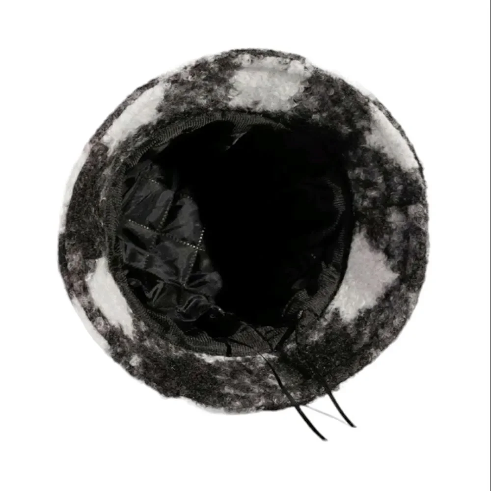 Checkered Pattern Fuzzy Bucket Hat - Picture 3 of 3